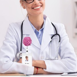 Retractable Badge Reel, 4 Pack Decorative Nurse Badge Holder for Students