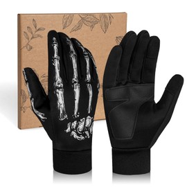 RIGWARL Thin Fleece Gloves for Cold Weather Waterproof, Winter Gloves Men Women with Touch Screen, Thermal Warm Green Drving Gloves for Running Hiking Walking Skiing Biking, Gifts for Women and Men