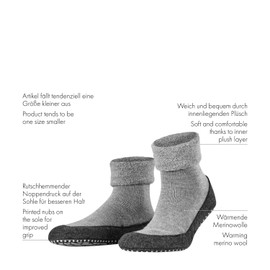 FALKE 1 Pair of Mens Cosyshoe Wool Slipper Socks, 43/44 EU