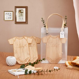 Baby Shower Prizes for Game Winners Bodysuit Shaped Cheese Board Gift with Spoons Butter Spreaders Gift Bags Kitchen Towels Bridal Shower Party Favors for Guests (Bodysuit Shaped, 12 Sets)