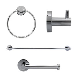 Westbrass A101-26 Modern 4-Piece Bathroom Hardware Set – 24 Inch Towel Bar and Wall Mounted Accessories with Concealed Mounting, Satin Nickel