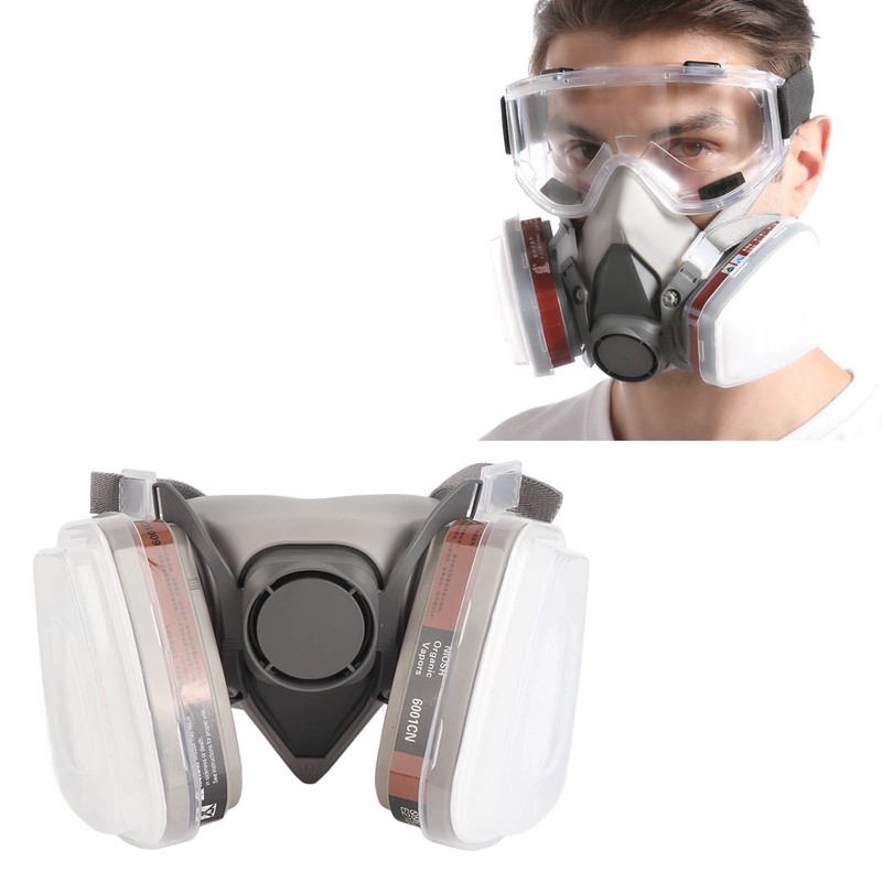Reusable Half Face Cover Half Facepieces Cover with Safety Glasses