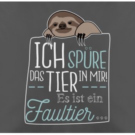 Shirtracer Cushion 50 x 50 cm – Statement with Sayings – Ich spüre das Tier in Mir es ist EIN Sloth – 50 x 50 cm – Grey – Cushion Cover Saying Sayings Sloth Pillow Gift + Sloth and Filling