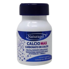 Calciomax, Carbonato De Calcio, Naturagel, Bote Con 30 Table Sabor Sin Sabor