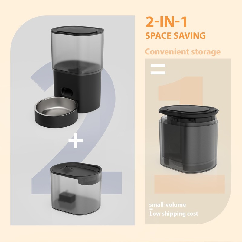 Automatic Cat Feeder and Water Fountain Gravity Feeder 3L Dry