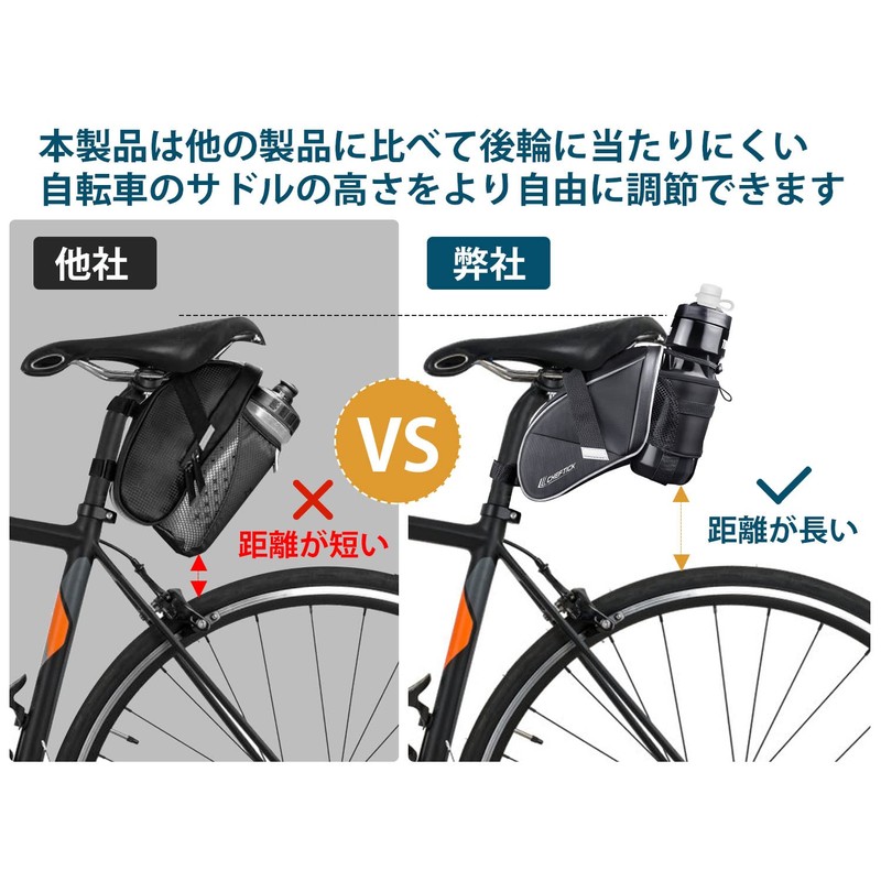 Cheftick Bicycle Saddle Bag, Road Bike Bag, Easy Installation, 3-Point