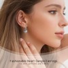 TPSEWXL Silver Heart Dangle Hoop Stud Earrings For Women 14k