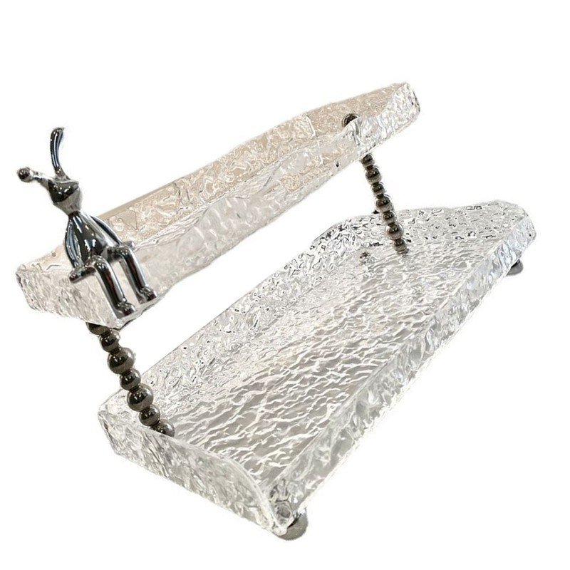 Bathroom Countertop Organizer Shelf 2 Tier Acrylic Water Wave Bathroom