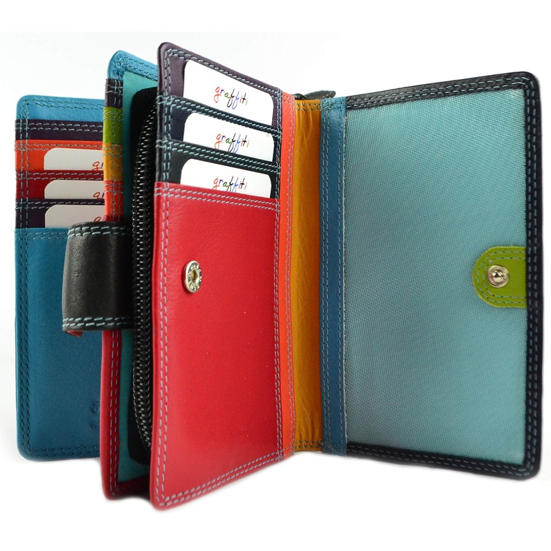 Golunski Ladies Tab Flap Over Leather Purse/Wallet Graffiti Change Gift
