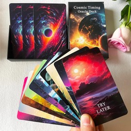 MUILKVY Time Oracle Cards Deck, Cosmic Timing Oracle Cards, Oracle Cards for Beginners, Divine Timing Oracle Deck to Help You Predict Time Frames.
