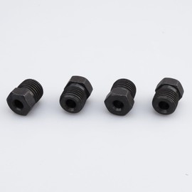 AC PERFORMANCE 1/2 x 20 Inverted Tube Nuts for 3/16" Brake Line Tube, Black Zinc Steel, Pack of 4