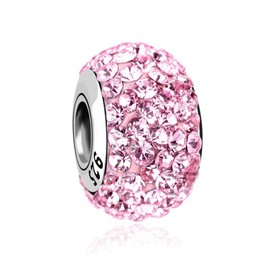 Nenalina Crystal Bead Rose in 925 Sterling Silver, Also Compatible with All Beads Bracelets and Necklaces, 718072-004, Sterling Silver, Crystal