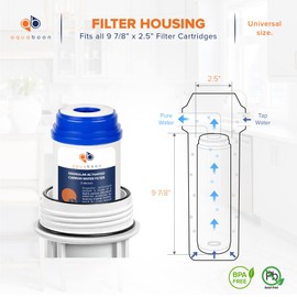 Aquaboon 5 Micron Water Filter 10 x 2.5" Granular Activated Carbon Filter Cartridge Reverse Osmosis Under Sink Water Filter Replacement Compatible with WFPFC9001, AP117, GAC-10, FXUTC, GAC1, 25 Pack