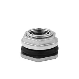 1" Bulkhead Water Tank Connector SUS304 Stainless Steel Thru-bulk Fitting,SAFYY Water Pipe Connector,Water Tank Adapter,Thru-Bulk Pipe Fitting for Rain Barrels,Aquariums,Water Tanks,Tubs