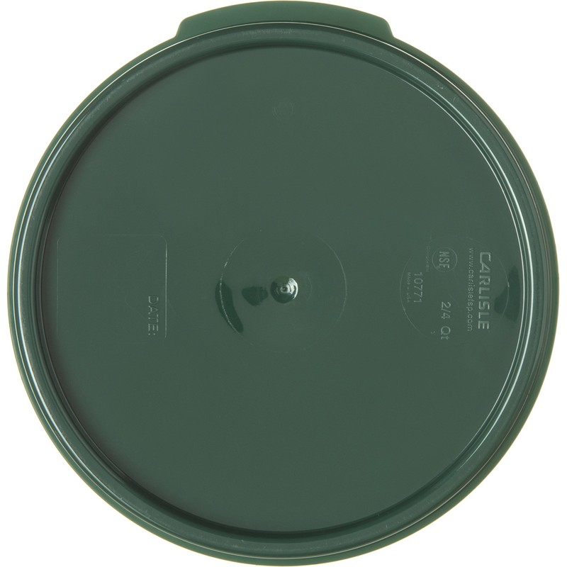 Carlisle 1077108 Round Container Lid, Polypropylene, Green, 2-4 Quart
