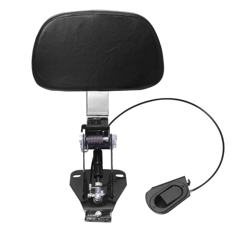 H RUO Adjustable Driver Backrest with Pad Compatible with Harley