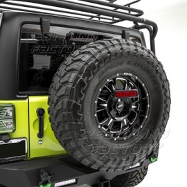 Restyling Factory 07-17 Jeep JK Wrangler Smoke 3rd Brake LED light w/Rear Spare Tire Bracket Mount (Black/Smoke)