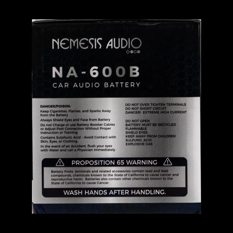 Nemesis Audio NA-600B 20AH 600W AGM Power Cell 12V Battery