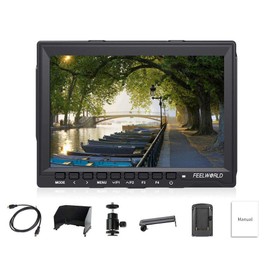 FEELWORLD FW759 Video Monitor, 7 inch IPS Ultra Thin HD, 1280 x 800 HDMI, On-Camera Field Monitor, Contrast Camera, For Canon, Sony, FPV Monitors, Etc., HDMI Monitor (7 inches)