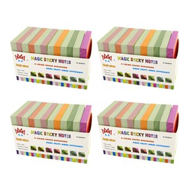 4A Magic Cyclic Sticky Notes,4 Neon Color Assorted, Each Color Sheets Cyclic,Self-Stick Notes,3 x 3 Inches,100 Sheets/Pad,12 Pads/Box,4 Boxes,4800 Sheets Total,4A 303M-PNx12