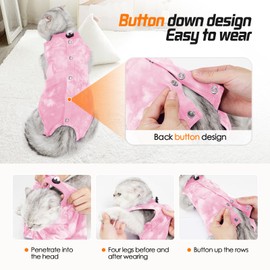 Fychuo Cat Recovery Suit, Cat Surgery Recovery Suit Pink Cat Clothes Onesie Post Surgery Suit Kitten Recovery Suit Surgical Recovery Suit Medical Vest Anti Lick Suit Pet Recovery Clothing M