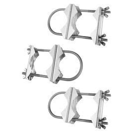 Wdwlbsm Double Antenna Mast Clamp V Jaw Block with U Bolts|Heavy Duty Anti-Rust Mast to Mast Mount Bracket Kit for TV,CB,Ham,Pipe,Flag Pole,Hold Umbrella Parasols for Deck Railing,Fence(3 Set)