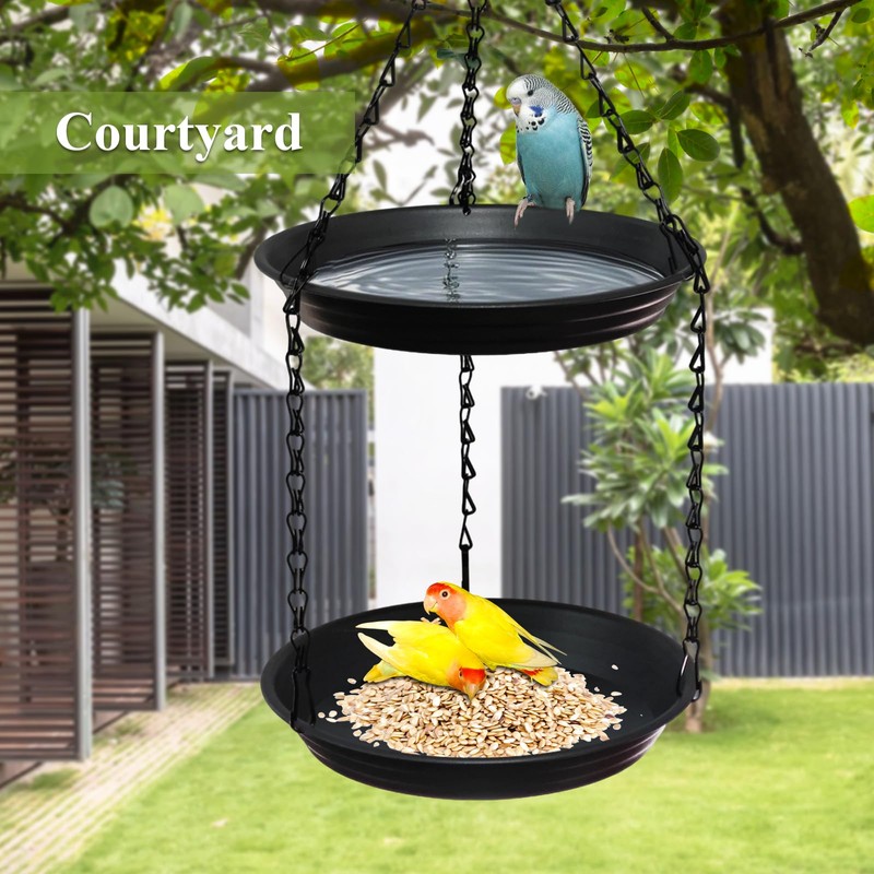 Gute Double Layer Hanging Metal Mesh Bird Feeder Tray -