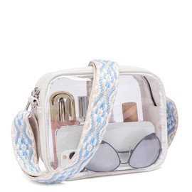 CLUCI Clear Crossbody Bags for Women Small Clear Shoulder Purse Stadium Approved TPU Clear Purses bag - Color: White