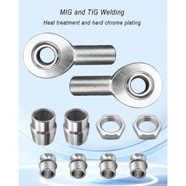 AUGREX 1.25” Rod End Heim Joint Kit Left and Right Thread with Tube Joint/Spacer and Lock Nut, 2 Pcs Big 1 1/4” Chromoly Joints Panhard Rod End Kit