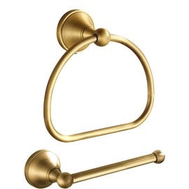Antique Toilet Paper Holder Towel Ring,Brass Stainless Steel Hand Towel Holder Tissue Roll Holder,Hand Towel Holder Roll Paper Hanger Bathroom Hardware Wall Mounted Vintage 2 Pieces