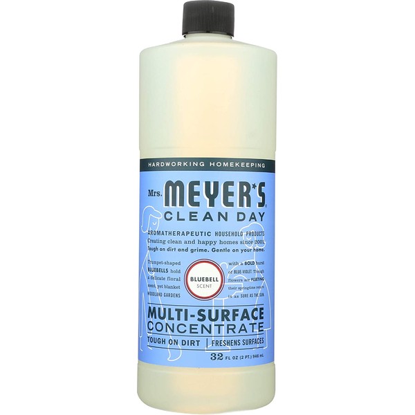 Mrs. Meyer's Clean Day Multi-Surface Cleaner Concentrate, Use to Clean Floors, Tile, Counters, Bluebell Scent, 32 oz