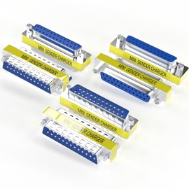 Warmstor 6-Pack DB25 25Pin Female to Female Male to Male Mini Gender Changer Coupler Adapter RS232 Serial Cable Connector