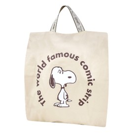 Snoopy 0408 Women's Wide Travel Pouch, Travel Pouch, Handheld, Lightweight, Travel, Organization, Shoes, Shoes, Clothes Storage, Cute, Character Goods, beige (SPZ-3414)