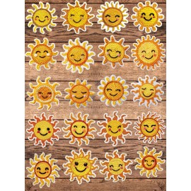Handmade Crochet Smiling Sun Die Cut Stickers Set  Laptop Sticker WaterBottle Sticker