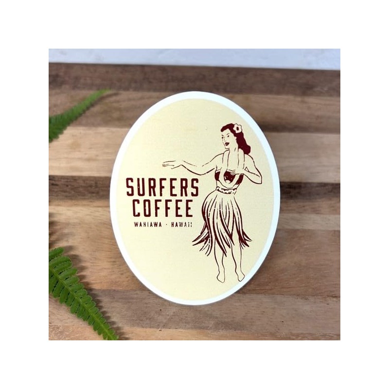 Surfers Coffee Sticker Hula Girl