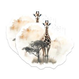 (2 Pack) Giraffe Safari Magnets - African Wildlife - Animal Refrigerator Magnets - 5" On Longest Side - for Cars, Fridges, Toolboxes - Made in USA - MAG3807