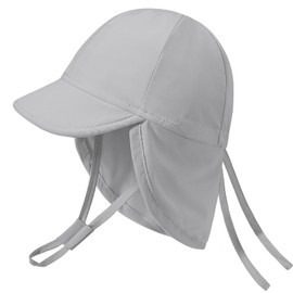 heekpek Sun Hat Children's Baby Hat UV Protection UPF 50 Sun Protection Toddler Girls Boys Summer Hat Peaked Cap Beach Hat with Adjustable Chin Strap and Neck Flaps, gray, 2 - 4 years