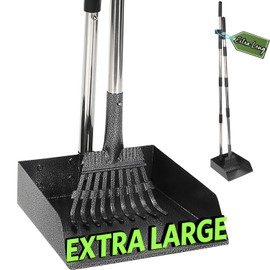 T2Y Pooper Scooper, 48'' Long Handle Dog Pooper Scooper, Adjustable Stainless Steel Rake & Extra Large Tray, Antirust & Durable Poop Scoopers for Yard, Lawn, Snowfield, Suitable for Multi-Dog Family