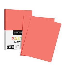 8.5 x 11" Salmon Pastel Color Cardstock Paper - Great for Arts and Crafts, Wedding Invitations, Cards and Stationery Printing | Medium to Heavy Card Stock 110lb Index (199gsm) | 50 Sheets per Pack