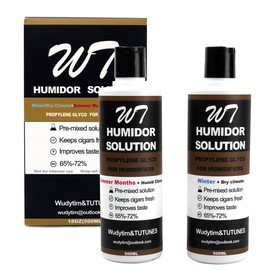 2Pcs Cigar Humidor Solution 16 oz (500 ml) - Regular Liquid Solution for Summer Months Humid Climate/Winter & Dry Climate - Premium Propylene Glycol PG Solution Formula - Safe and Non-Toxic