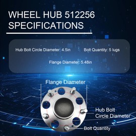 Heyhap 512256 Rear Wheel Bearing and Hub Assembly Compatible with 2006-2011 Honda Civic (Rear EX,Si), 2009-2010 Honda Civic (Rear EX, EX-L,Si), 2006-2011 Acura CSX (Rear)