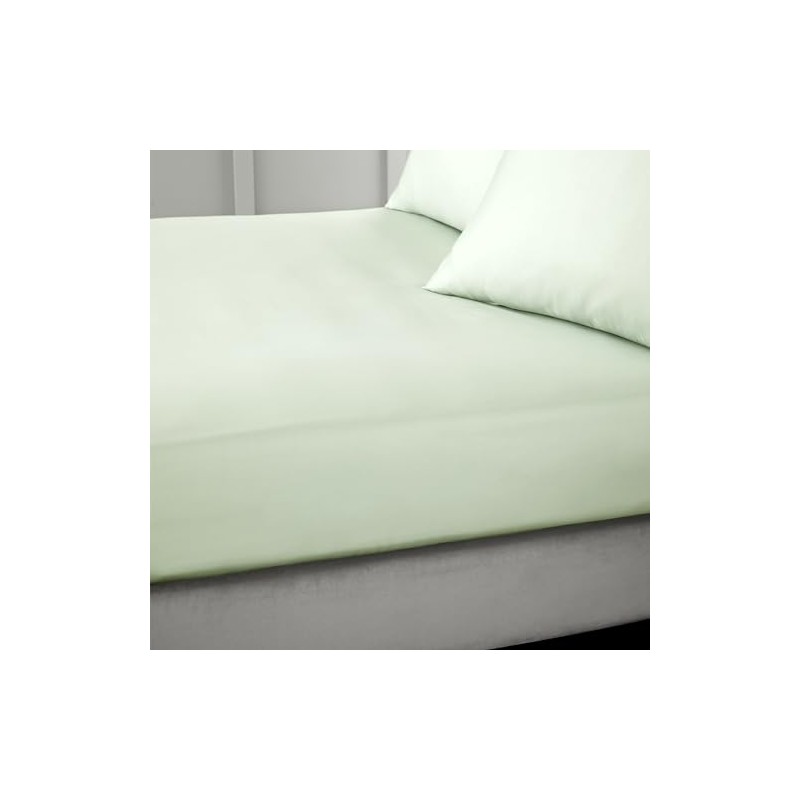 Bianca 400 Thread Count Cotton Sateen Double Fitted Sheet Green
