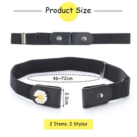 VEHYEGOI 2 Elastic Waistbands, Buckleless Elastic Waistband, Unisex, Adjustable Straps, Jeans Trim
