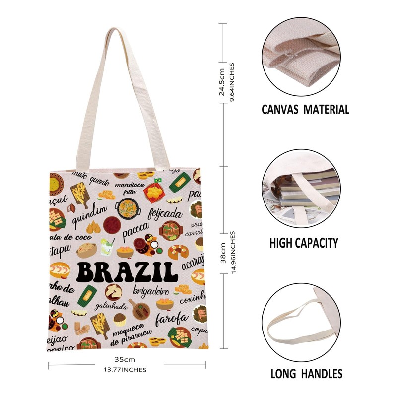G2TUP Brazil Lover Gift Brazil Food Tote Bag Moving to