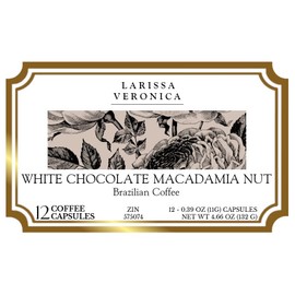 White Chocolate Macadamia Nut Brazilian Coffee (Single Serve K-Cup Pods) (Gourmet, Naturally Flavored, Whole Coffee Beans) (12 pods, ZIN: 575074)