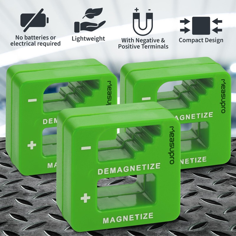 MeasuPro Demagnetizer and Magnetizer - Green - 3 Pack -