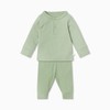 MORI Baby - Unisex Ribbed Pyjamas in Sage - Soft