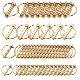 mankk 50Pcs Heavy Duty Lynch Pin Assortment Kit Tractor Pins Linch Pins Ring Clips PTO Pin for Farm Tractors Trailers Trucks Lawn Mowers M-128-50PCS