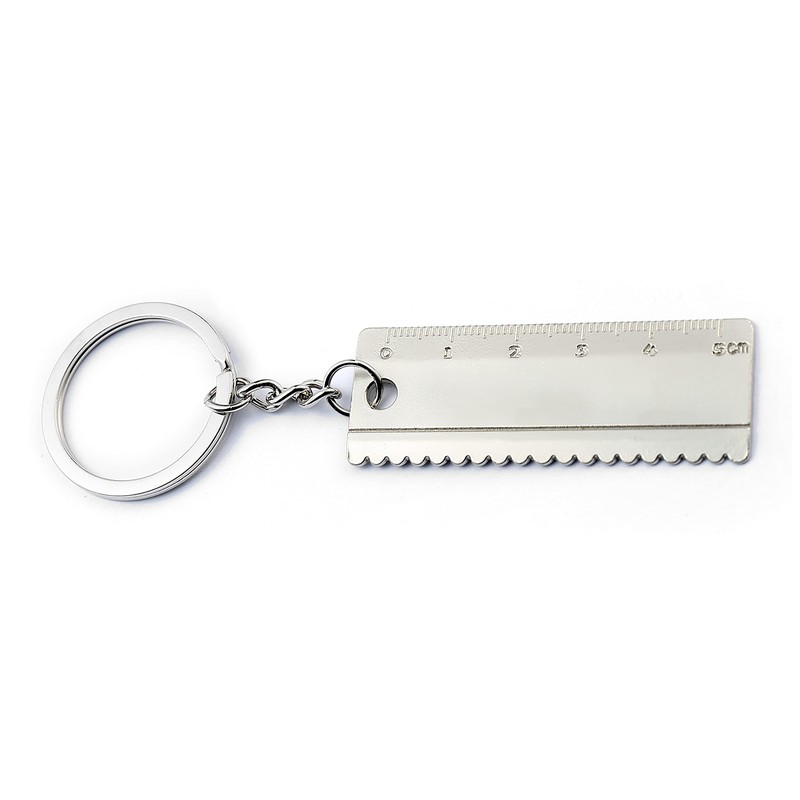 Komonee Work Tools Ruler Metal Keychains Labourer Apparatus Key Rings