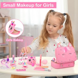 Heaning Kids Washable Makeup Girl Toys - Real Makeup Kit Kid Make up Set for Toddlers Children Princess Dress Up Christmas Birthday Gifts Toys for 3 4 5 6 7 8 9 10 11 12 Year Old Girls